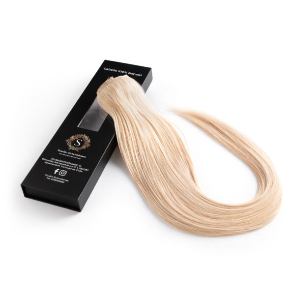 Extensiones de cabello 100%Natural con clip 100grs Color Rubio mantequilla (10N)
