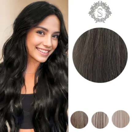 Extensiones de cabello 100%Natural con clip 100grs Color Negro natural (2N)