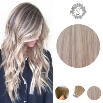 Extensiones de cabello 100%Natural Adhesivas 50grs Color Rubio mantequilla(10N)