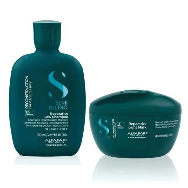 Kit de Reconstrucción Alfaparf Semi di Lino – Shampoo + Mascarilla