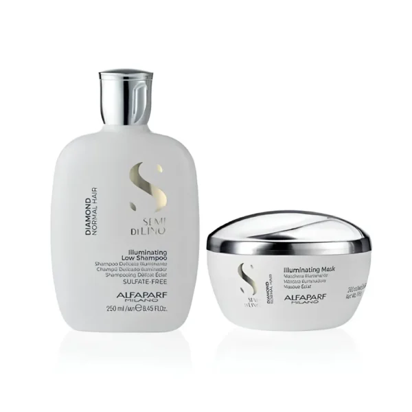 Kit Alfaparf Semi di Lino Diamond Illuminating – Shampoo + Mascarilla